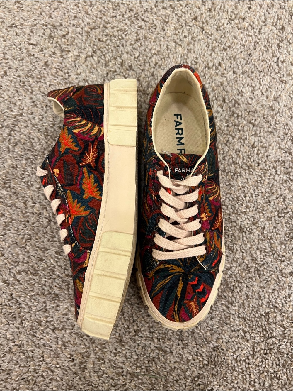 FARM Rio Women's Botanical Print Canvas Platform Sneaker - Size 7.5